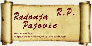 Radonja Pajović vizit kartica